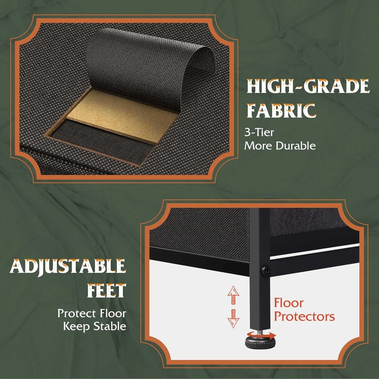 Chest of Drawers,5 Fabric Drawers Cabinet with Easy Pull Handle,Wood Top and Sturdy Steel Frame for Bedroom,Living Room