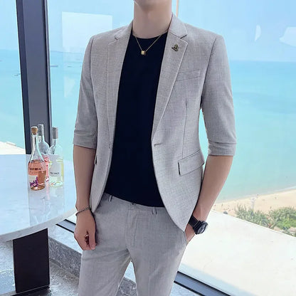 Summer New Men's  Dress Suit