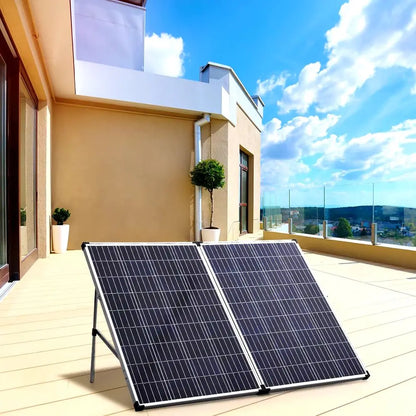 160W 12V Portable Folding Solar Panel Kit For Caravan RV Marine Trailer Camper