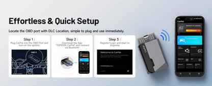 TOPDON Carpal OBD2 Scanner for Car All System Diagnostic Tool Vehicle Health Check Smog Check Battery Test IOS Android  BT 5.0