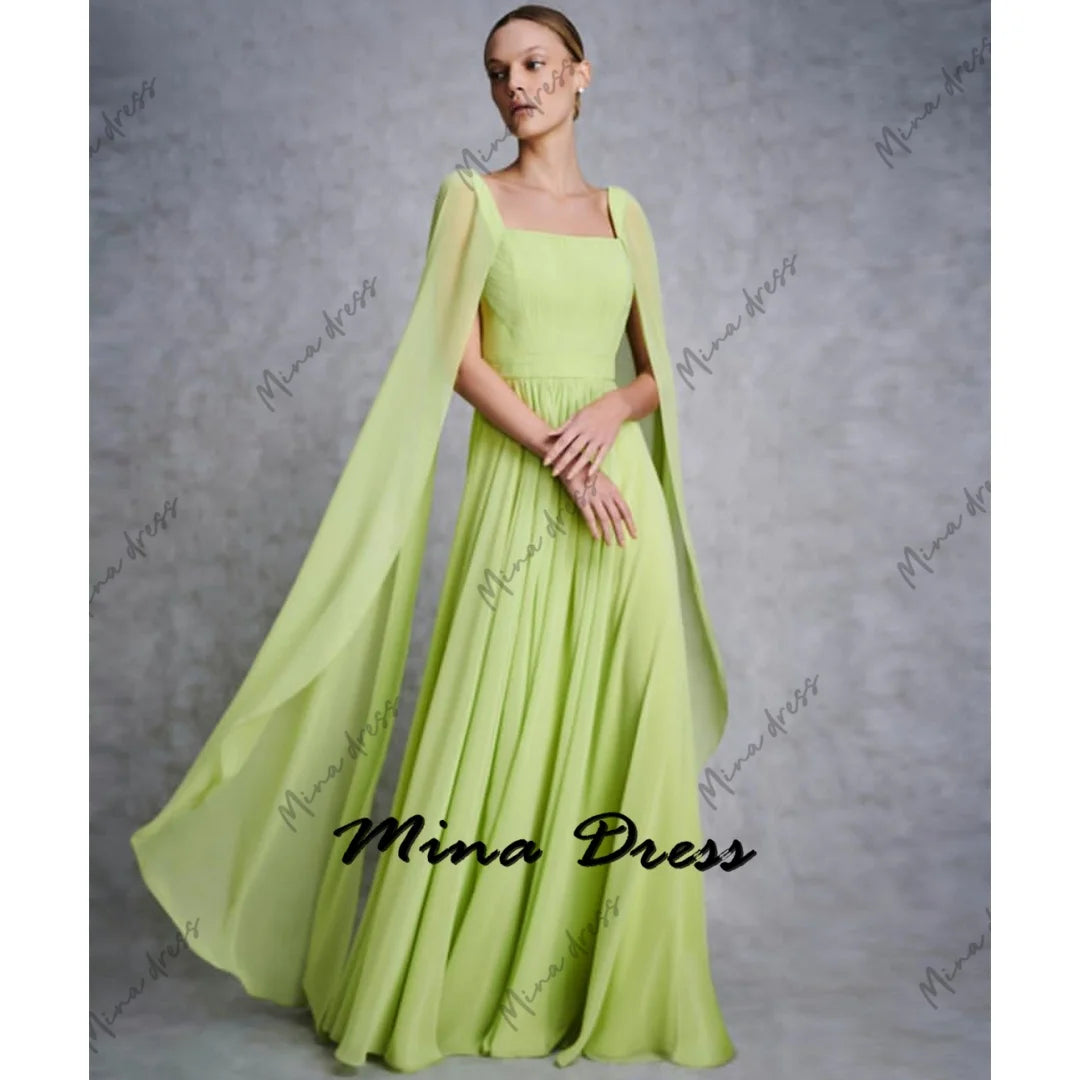 Mina Customized Gala Dresses Woman 2024 for Party Dress Es Square Collar Wedding Guest Dress Women With Cloak Ball Gowns Evening