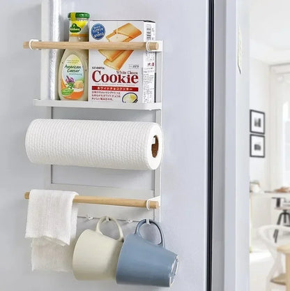 Magnetic Spice Rack Refrigerator Kitchen No Drill Hanging Multi Layer Storage Organizer Pull Out Side Mount Shelf