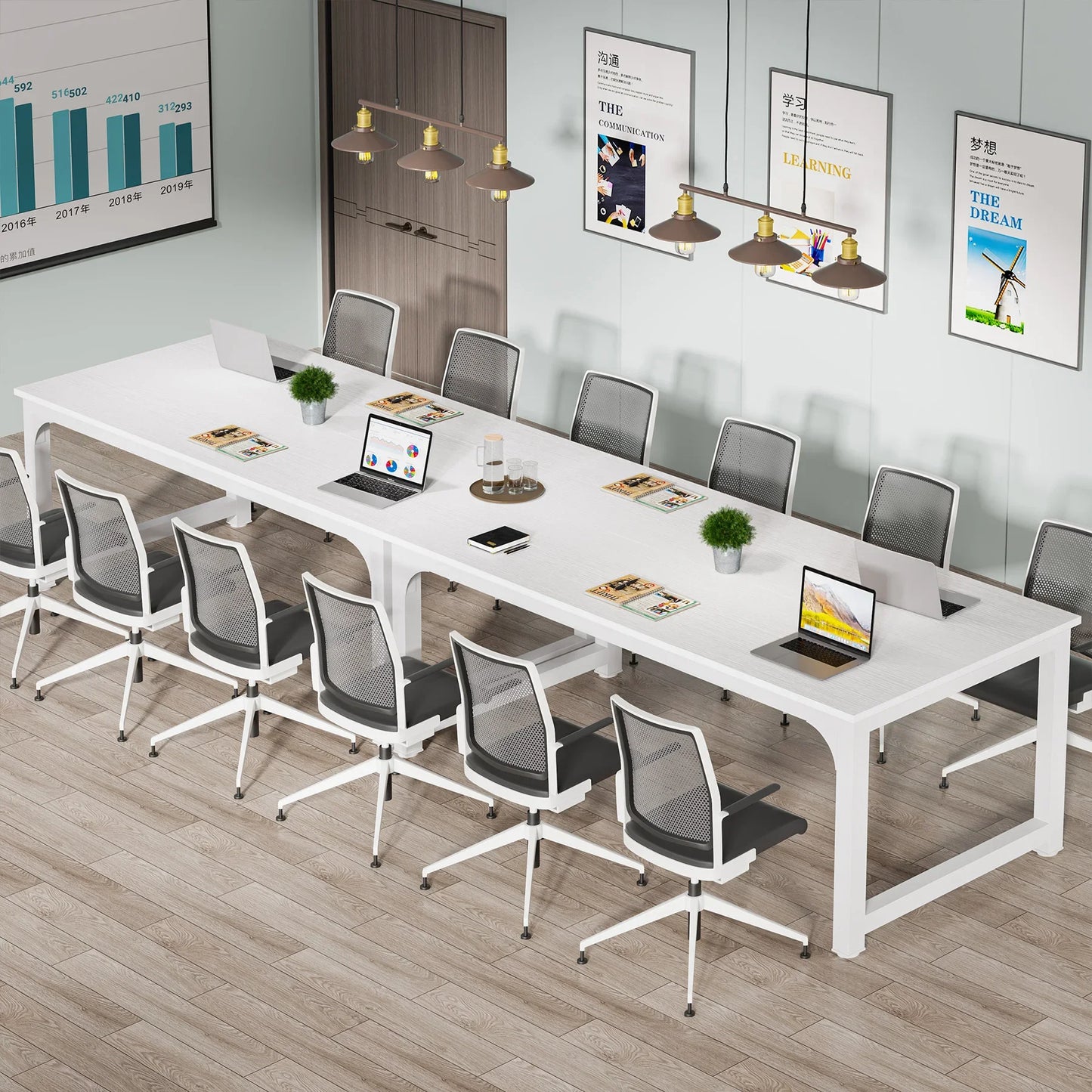 Modern Computer Desk Large Office Desk Computer Table Study Writing Desk Workstation for Home Office