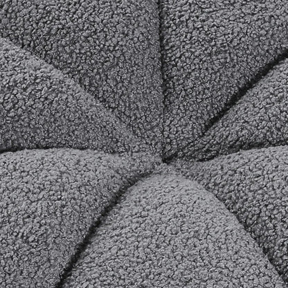 Round Shape Teddy Fabric Multifunctional Household Footstool