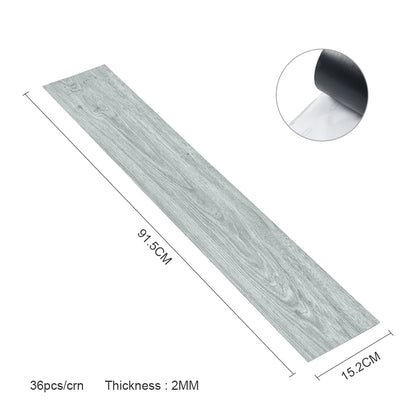 Livingandhome 36pcs Rustic Lifelike Wood Grain Self-adhesive PVC Flooring Laminate Flooring Planks for Home Decor