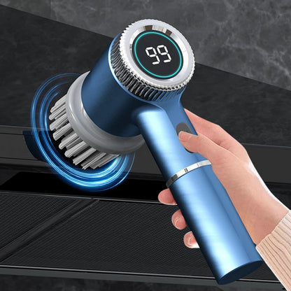 5 In 1 kitchen Cleaning Brush USB Charging Portable Electric Scrubber Tools with 5 Replaceable Brush Heads for Kitchen Bathroom