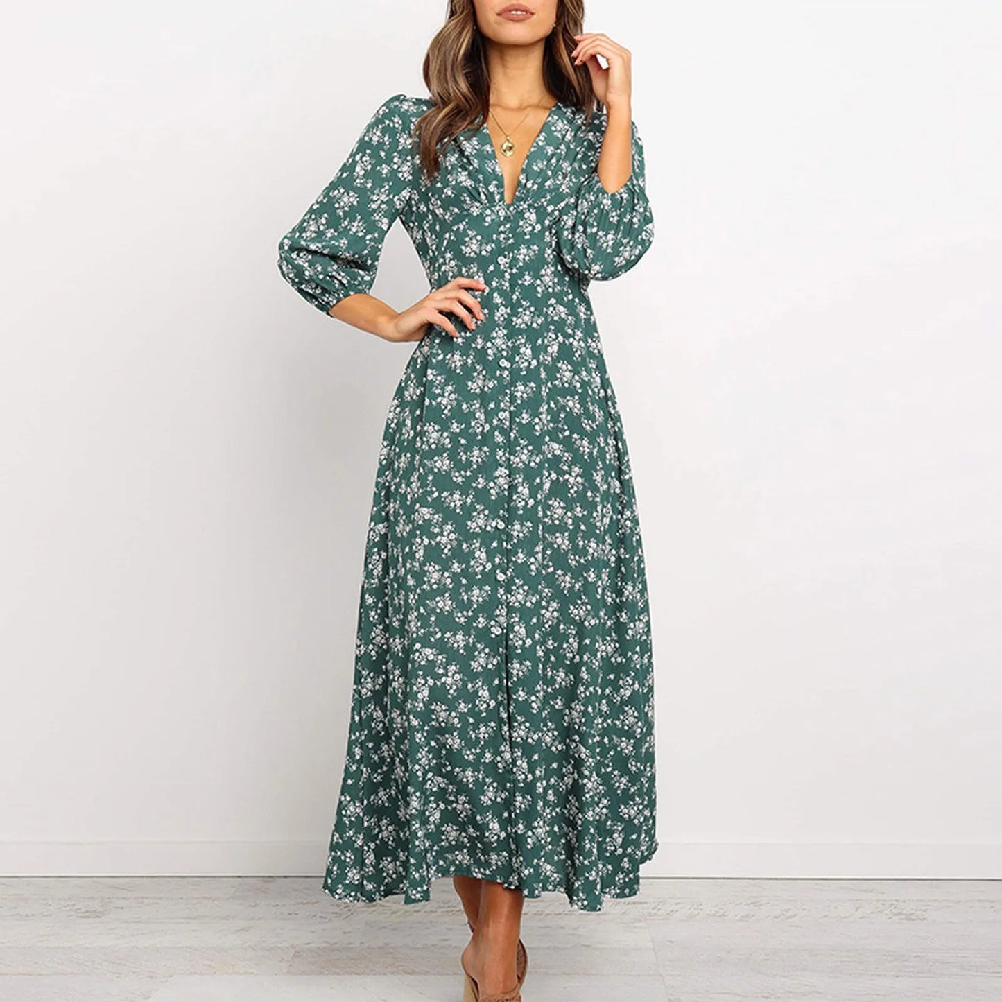 Summer Floral Print Long Dress