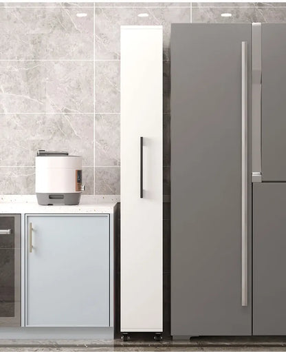 Crack storage rack, kitchen, refrigerator, gap shelf, narrow side cabinet, side pull large capacity and movable