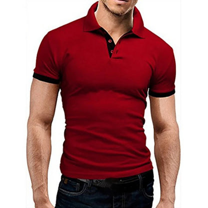 Men's Collar Hollow Short-sleeved Polo Shirt