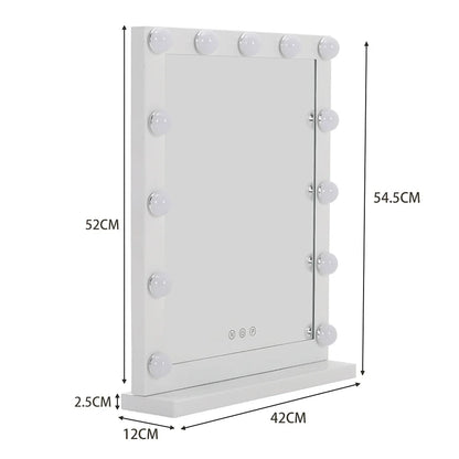 Dimmable LED Light Makeup Mirror for Bedroom, 42x52CM