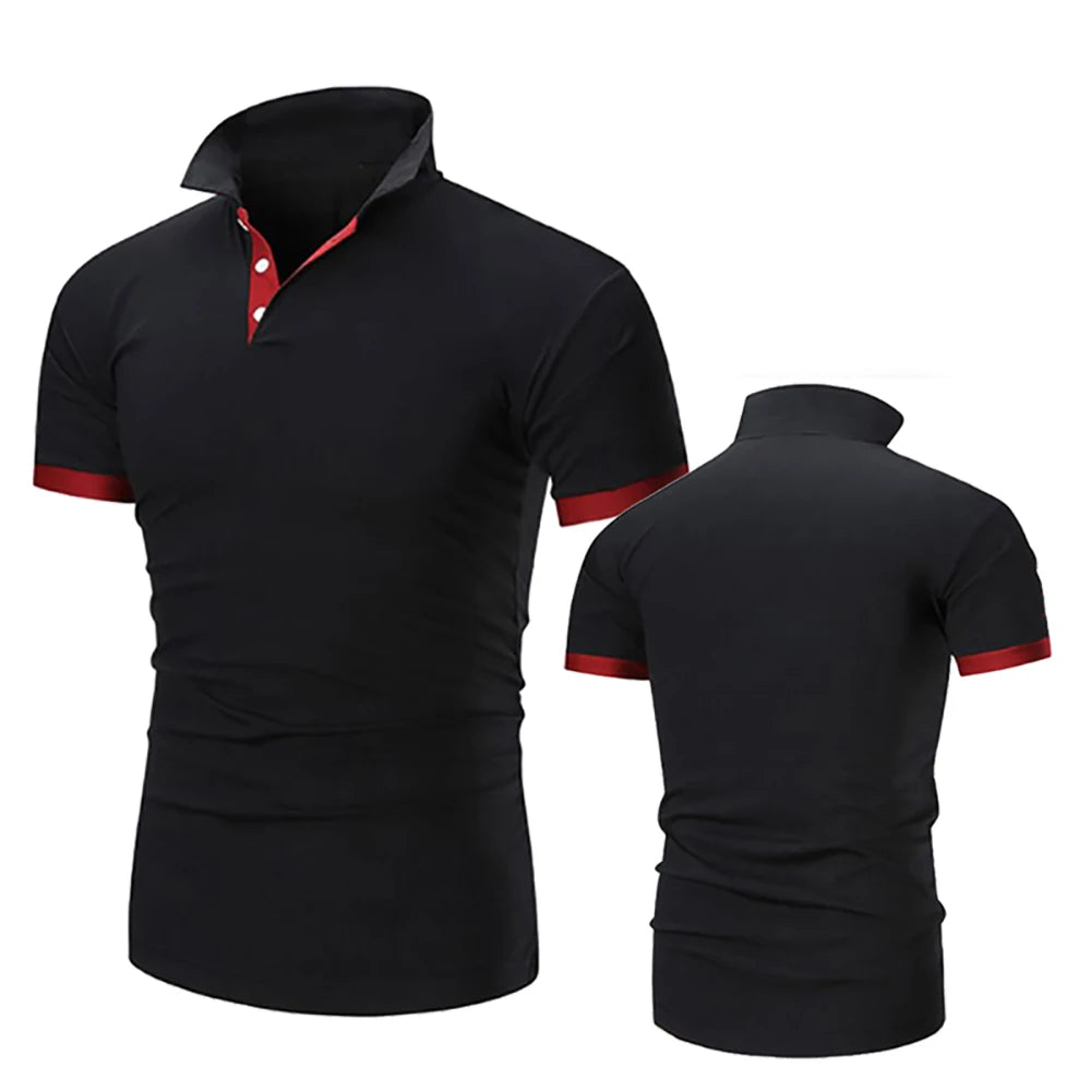 Men's Collar Hollow Short-sleeved Polo Shirt