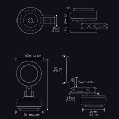 Foldable Magnetic Electric Vacuum Car Phone Holder 360° Rotating Vacuum Adsorption Car Mount Mobile Phone Holder Aluminum Alloy