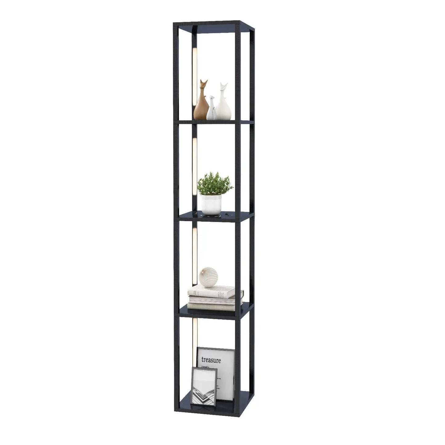 GOFLAME Floor Lamp with Shelves Tall standing Light