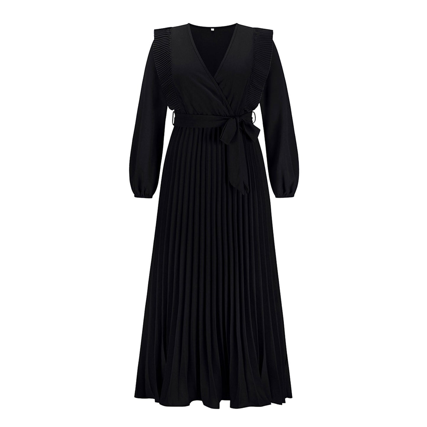 Women Loose Draped Elegant Long Dress Ladies OL Office Vestidos Solid Color Long Sleeve Dress Spring Autumn Clothing Lady Party