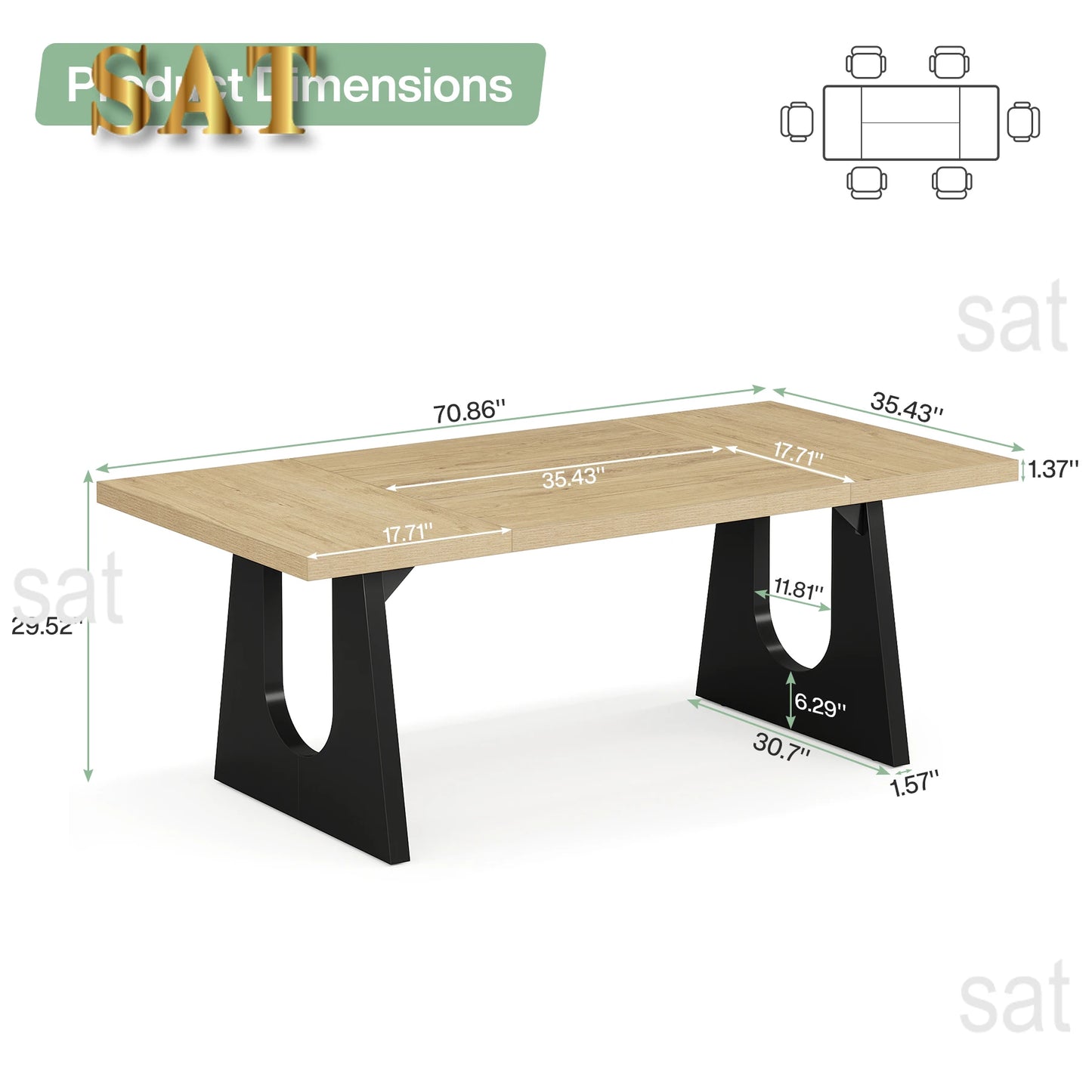 70.9-Inch Executive Desk Computer Office Desk Modern Simple Desk with Large Desktop for Home Office Study