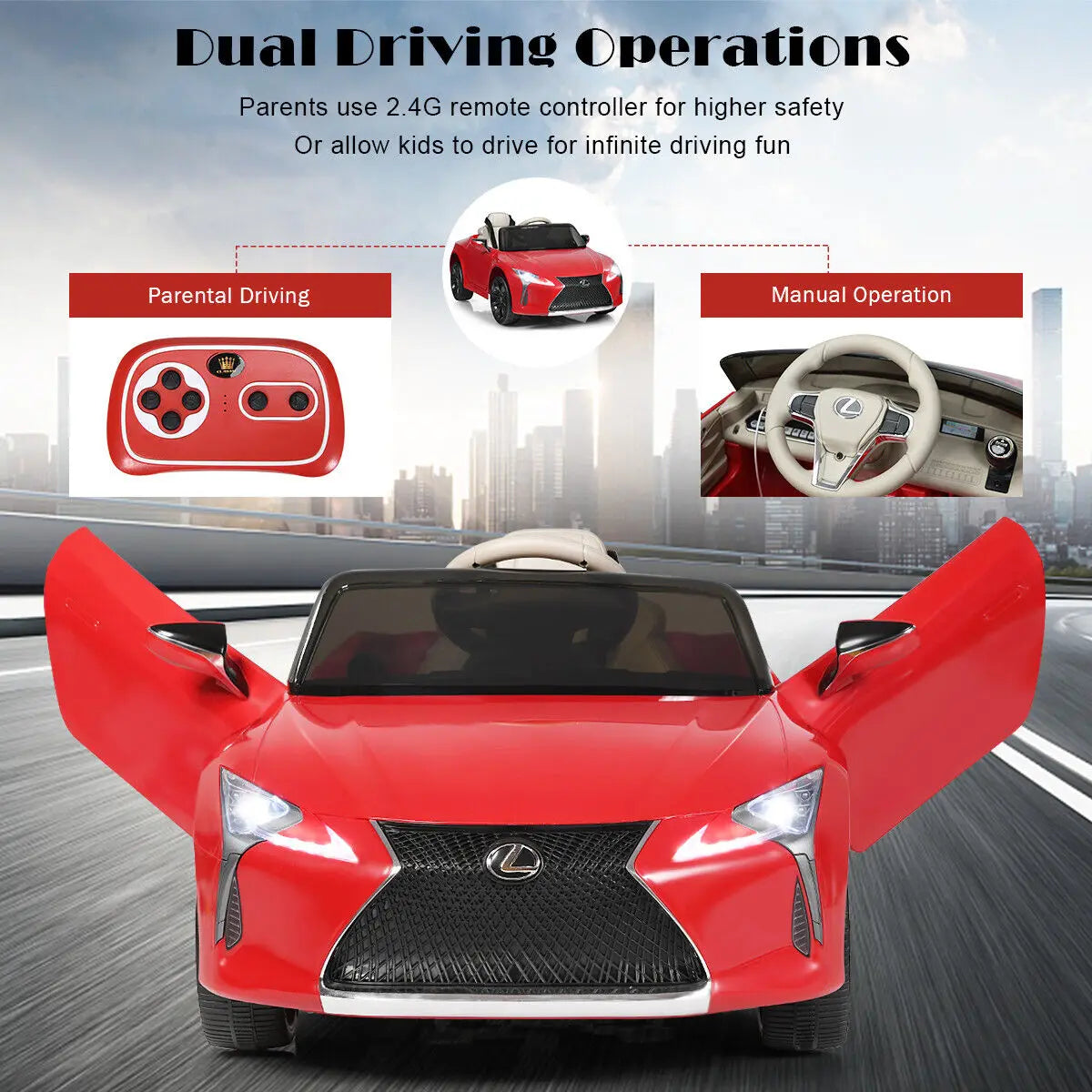 DORTALA Lexus Licensed Electric Ride on Car 12V Battery Kids Car Toy w/Remote Control