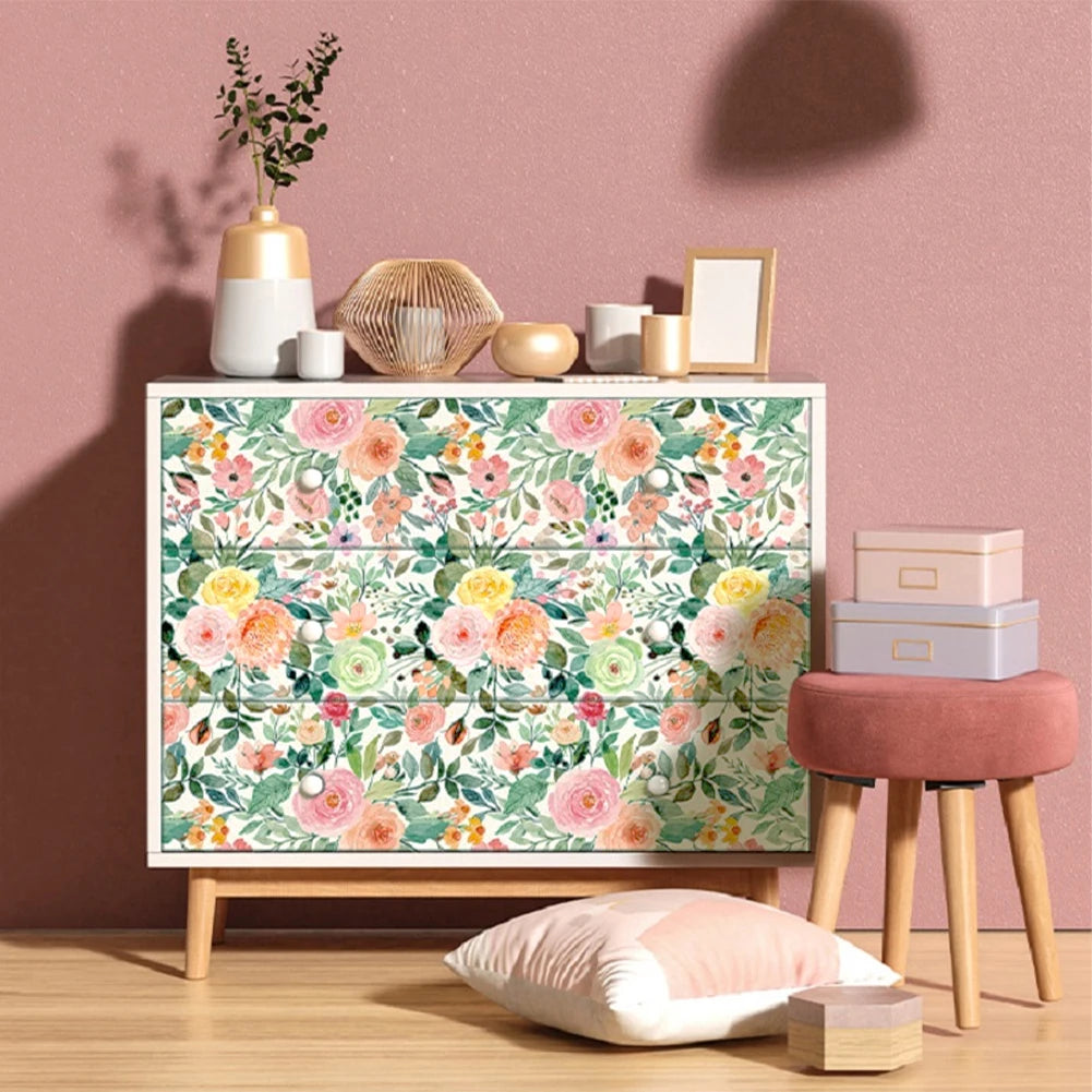 Livingandhome European Countryside Style Floral Wallpaper Roll Self Adhesive