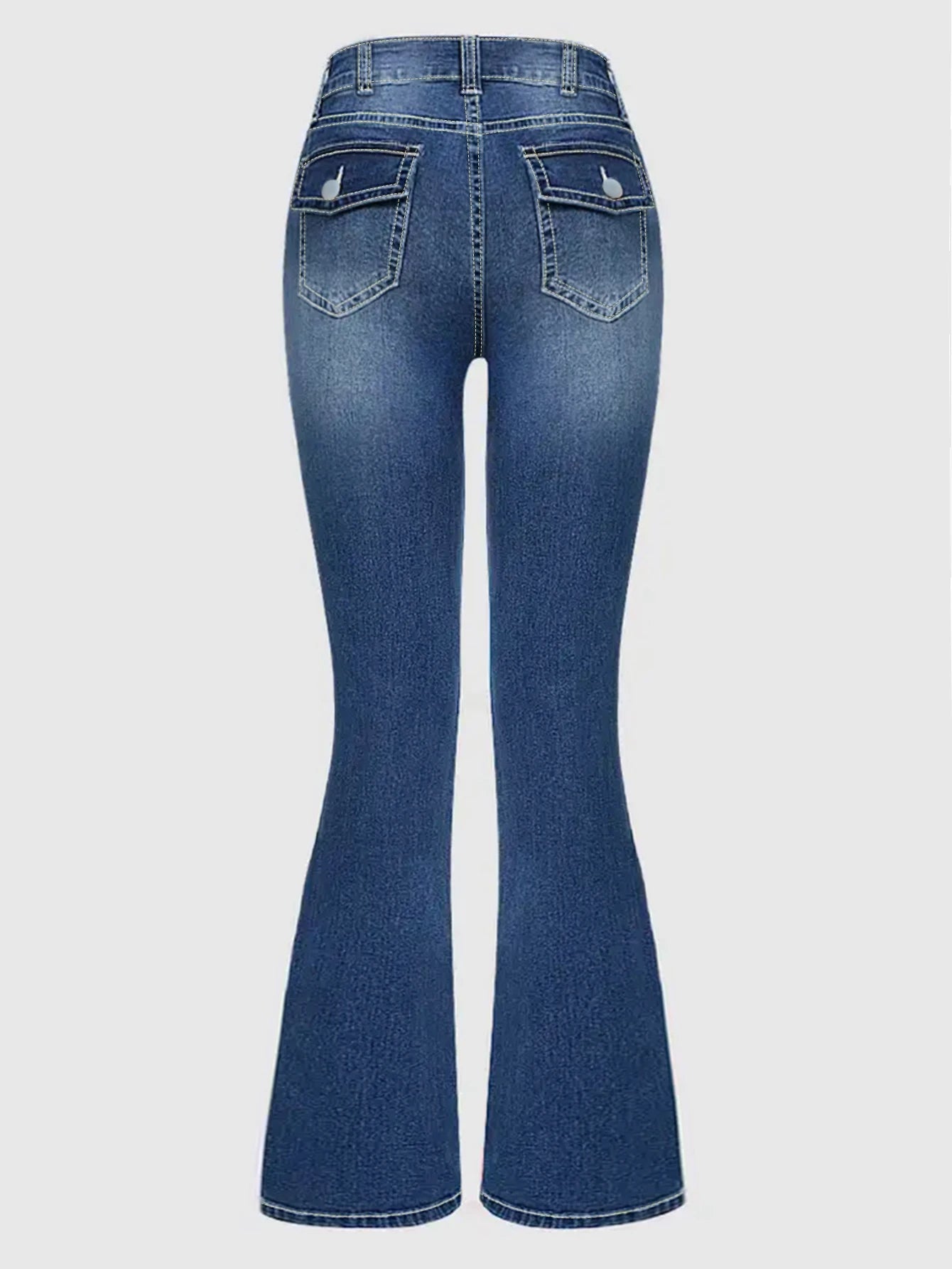 Women's Fashion High Waist Stretch Denim Flare Jeans