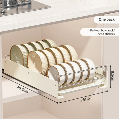 Drain Pull Out Dish Racks Slideable Stainless Steel Bowl Rack Cabinet Tray Storage Holder Kitchen Basket Plate Drain Shelf Rack