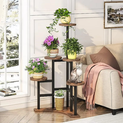 Corner Plant Stand Indoor, 6 Tiered Plant Shelf Flower Stand, Tall Multiple Potted Plant Holder