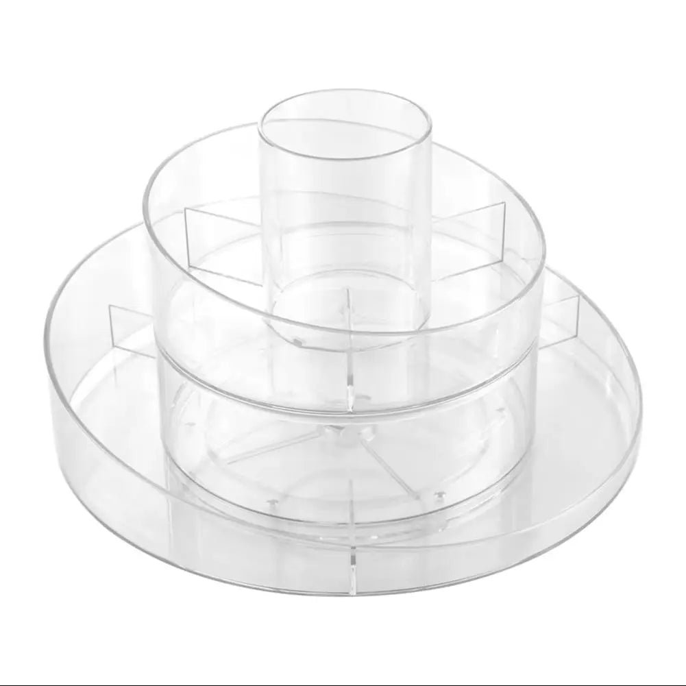 Circular Chic Transparent Makeup Storage Carousel