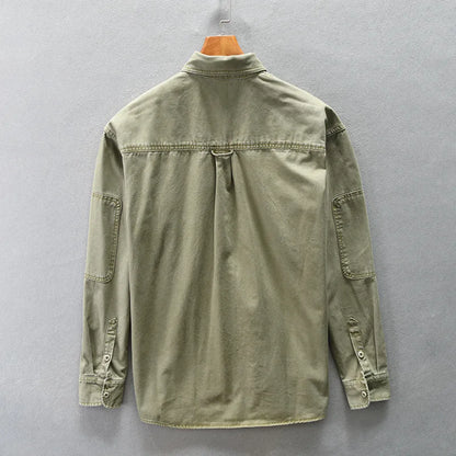 Multi Pocket Patchwork Vintage Cargo Shirts