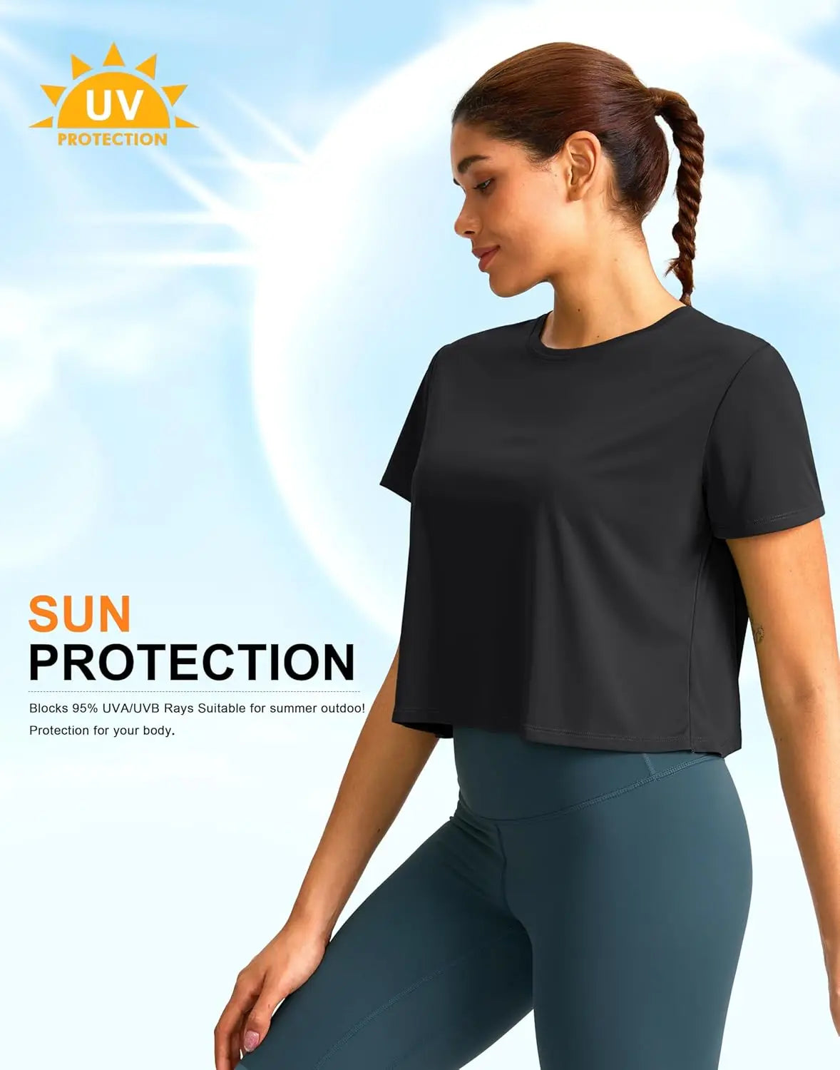 YYV Workout Tops for Women Crop Short Sleeve Shirts