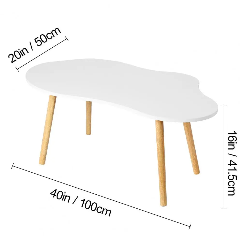 Mid Century Modern Tea Table, Small Coffee Table, Living Room Center Minimalist Display Coffee Table with Cloud Shape