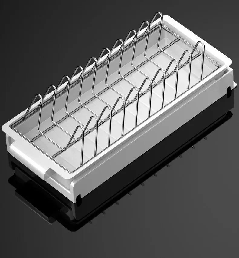 Pull Out Dish Rack Drawer Kitchen Sliding Dish Drainer Organizer Multi-Level Pull Out Storage Sink Cabinet