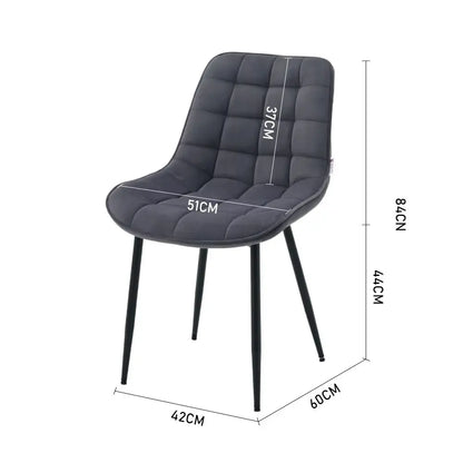 2 Pcs Velvet Upholstered Dining Chairs with Metal Legs for Living Room, Garden, Kitchen, Bedroom