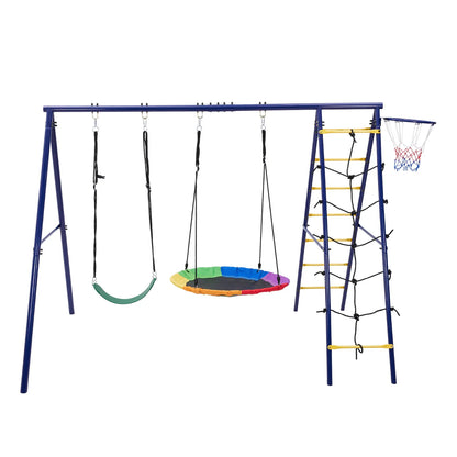 4-in-1 Outdoor Kid Swing Playset for Garden, Indoor, Outdoor Play Easy to Assemble & Store