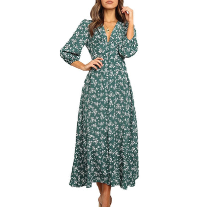 Summer Floral Print Long Dress