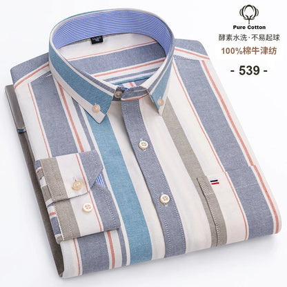 S-7XL Plus Size New Men's 100% Cotton Oxford Shirts