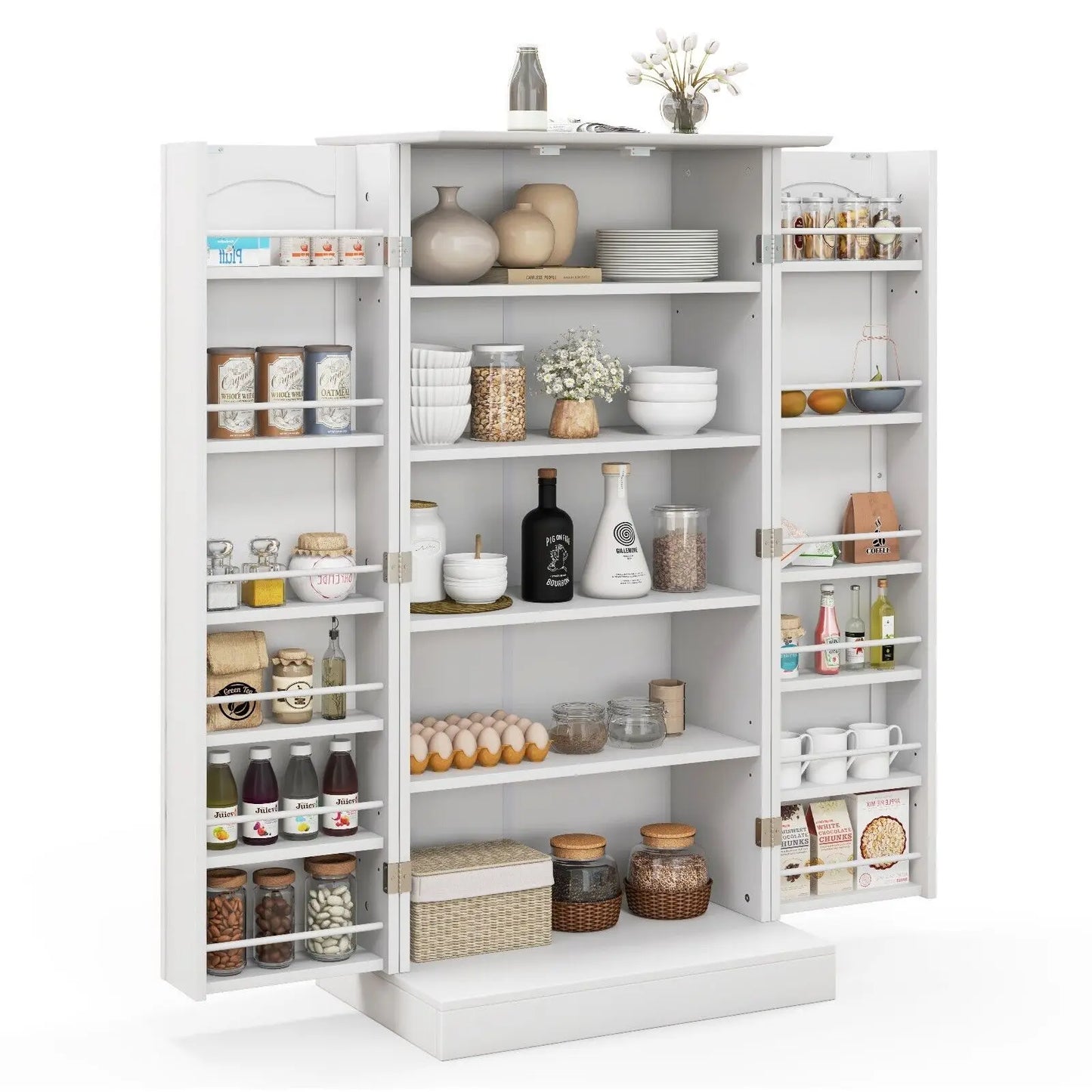 GOFLAME Kitchen Storage Cabinet Freestanding Buffet Cupboards Sideboard with 2 doors
