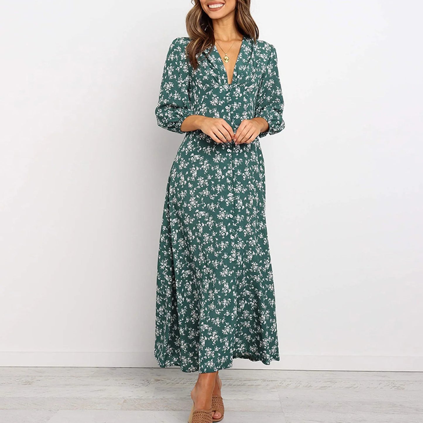 Summer Floral Print Long Dress