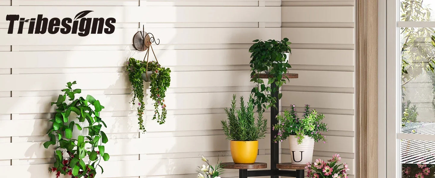 Corner Plant Stand Indoor, 6 Tiered Plant Shelf Flower Stand, Tall Multiple Potted Plant Holder