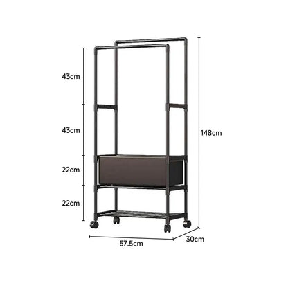 Voltsify Double Rod Metal Clothes Rack on Wheels