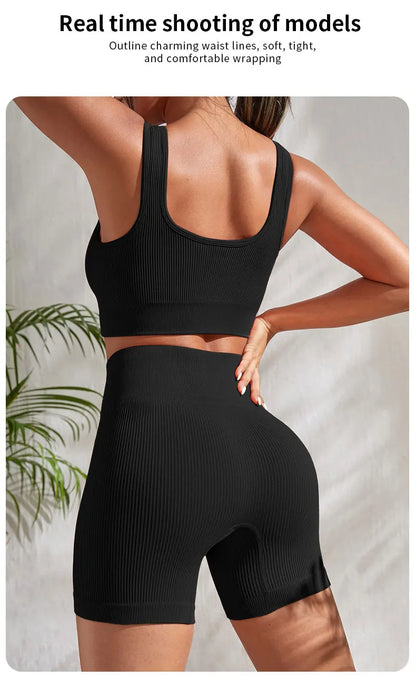 Seamless Ribbed Yoga Sets