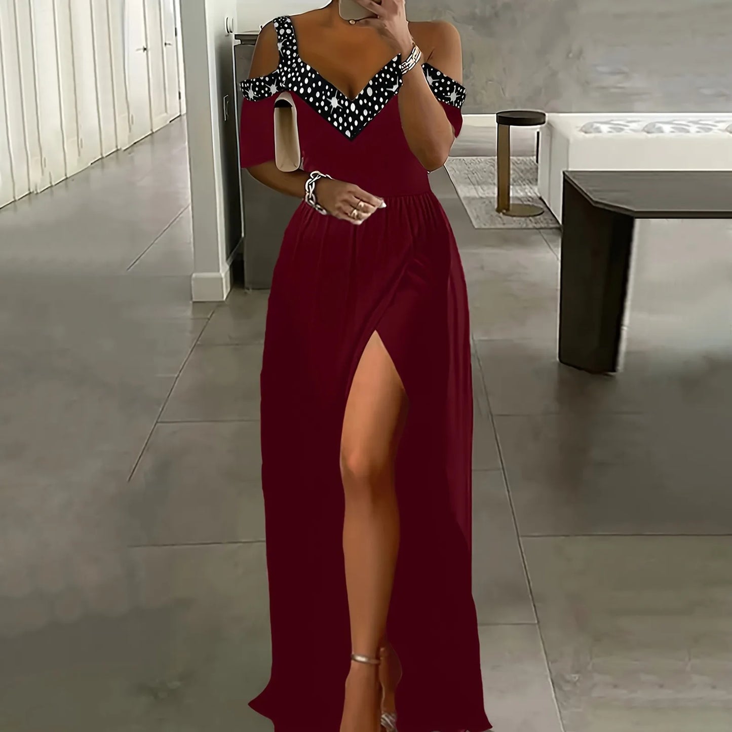 Women Elegant Halterneck Backless Long Dress