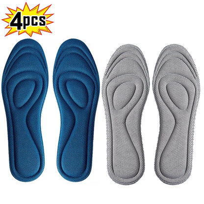 4Pcs Memory Foam Orthopedic Insoles for Shoes Antibacterial Deodorization Sweat Absorption Insert Sport Shoes Running Pads