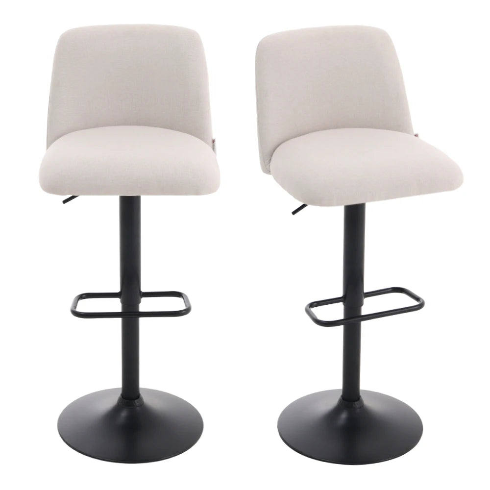 Livingandhome 2 Set Swivel Counter Bar Stools with Mid Backrest