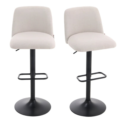 Livingandhome 2 Set Swivel Counter Bar Stools with Mid Backrest