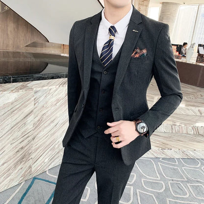 Mens Suit 3Pcs Set