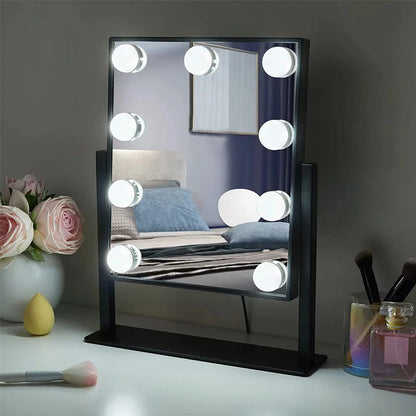 Hollywood Vanity Mirror with 9 LED Bulbs, 3 Color Lighting Modes