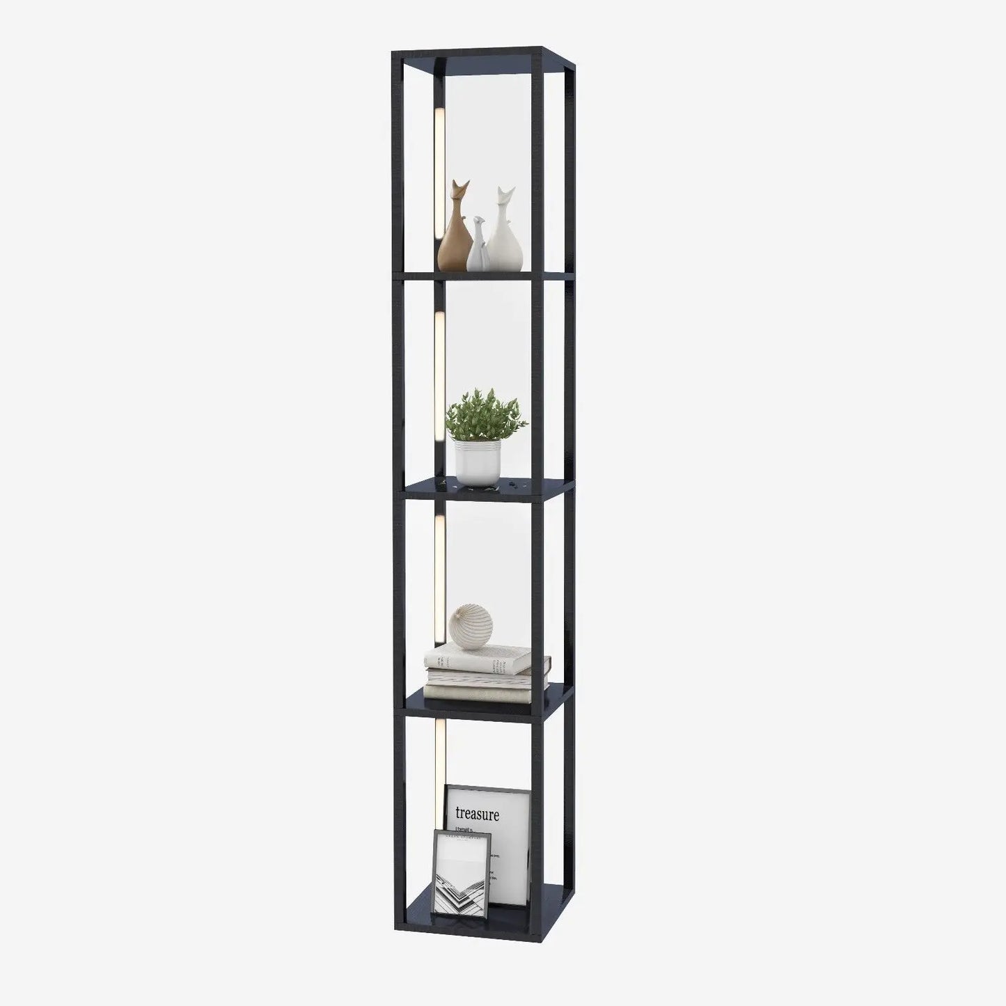 GOFLAME Floor Lamp with Shelves Tall standing Light