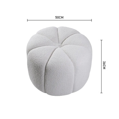 Round Shape Teddy Fabric Multifunctional Household Footstool