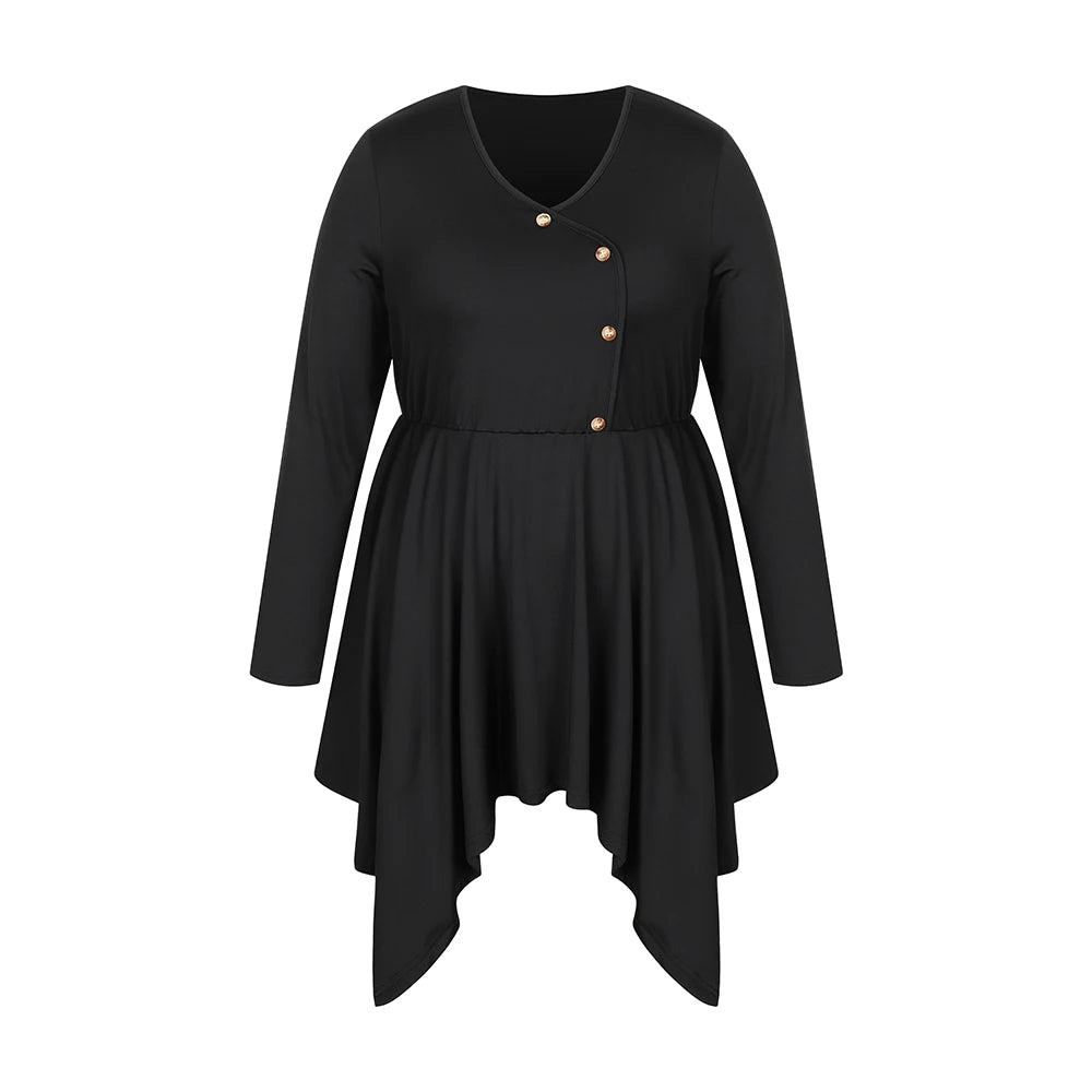 Chic Black Long-Sleeved Top for Women -