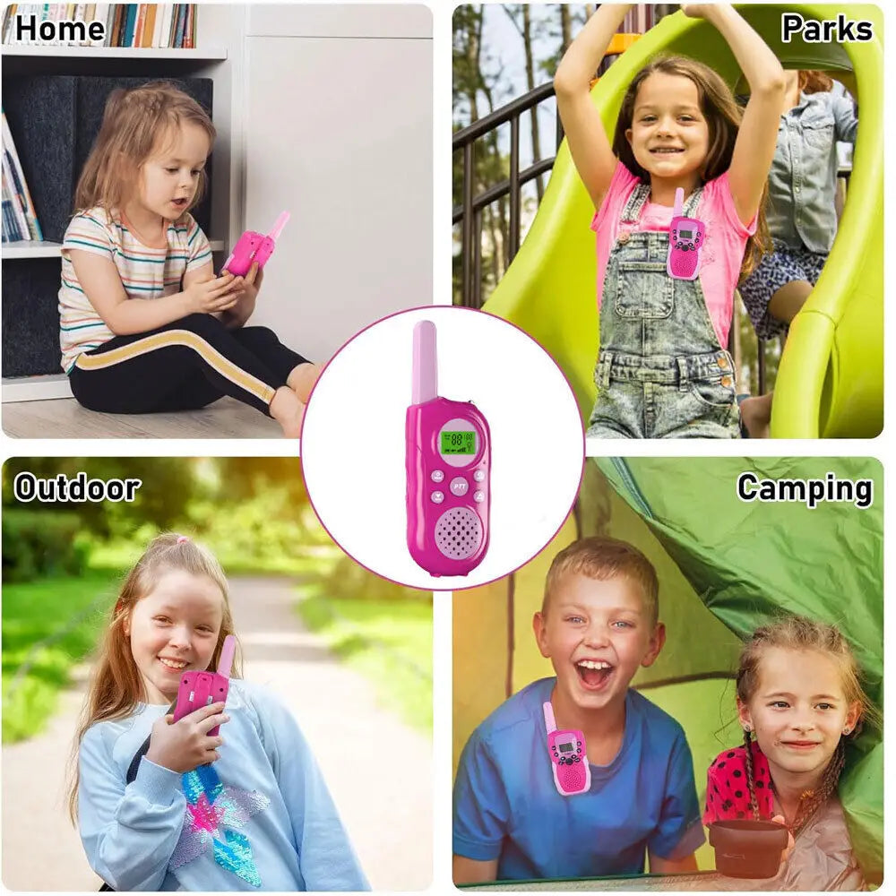 2PCS Walkie Talkie 2 Way Toy Rechargeable Batteries 8 Channels With LCD 3KM