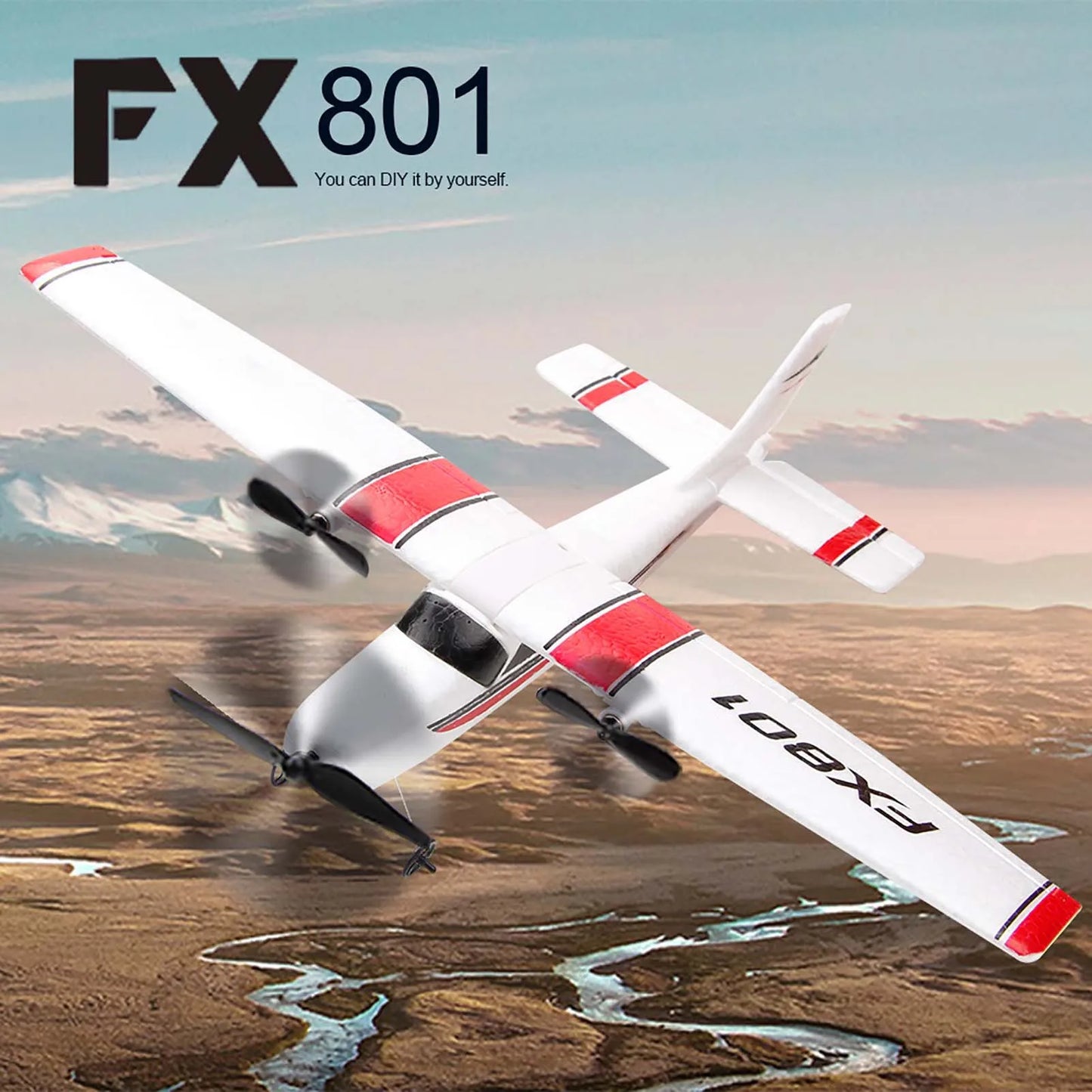 FX801 RC Aircraft Airplane 2.4GHz 2CH RC Airplane Aircraft Outdoor Flight Toys for Kids Boys Remote Intelligent Device