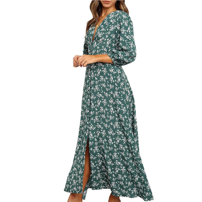 Summer Floral Print Long Dress